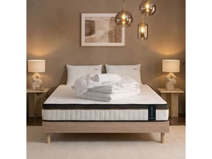 Ensemble matelas et sommier 160x200 cm Mousse + mémoire de forme MAISON AUBERTIN 4AU.EM.K512.K.1620 soutien Ferme épaisseur 24 cm