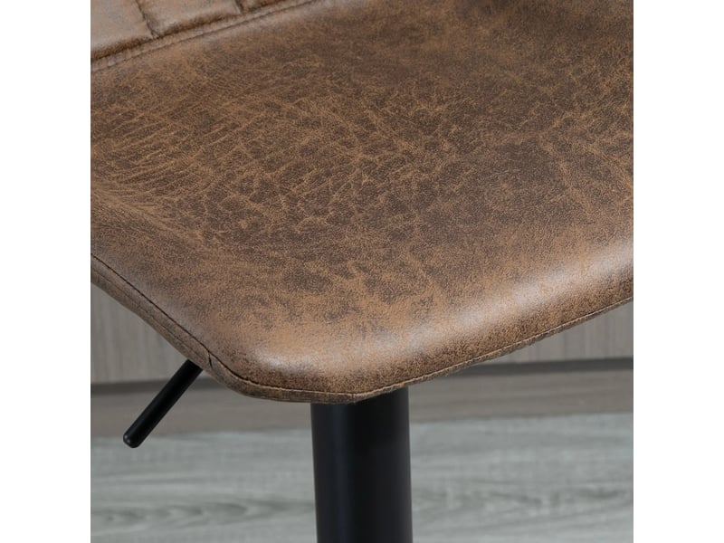 Tabourets de bar lot de 2 réglables - lpospi - dossier haut, repose-pieds, microfibre marron 43 × 46,5 × 89-110 cm  - Conforama C
