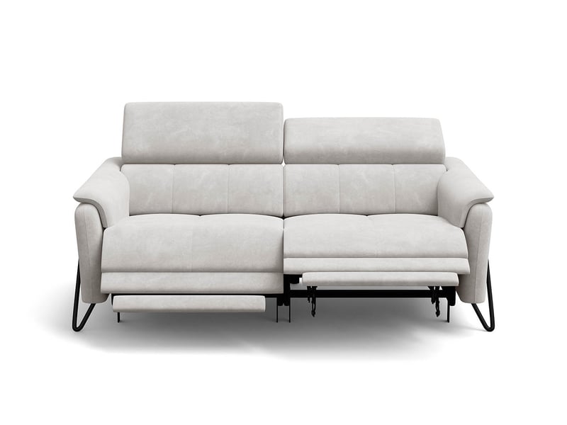 Canapé 3 places roden, 2x relax, tissu velours crème RODEN - Conforama C