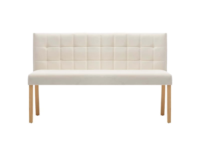  Banc d'entrée, banc d'intérieur 140 cm crème velours  - Conforama C