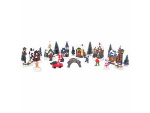 Décor de table de noël 24 pcs résine, plastique multicolore