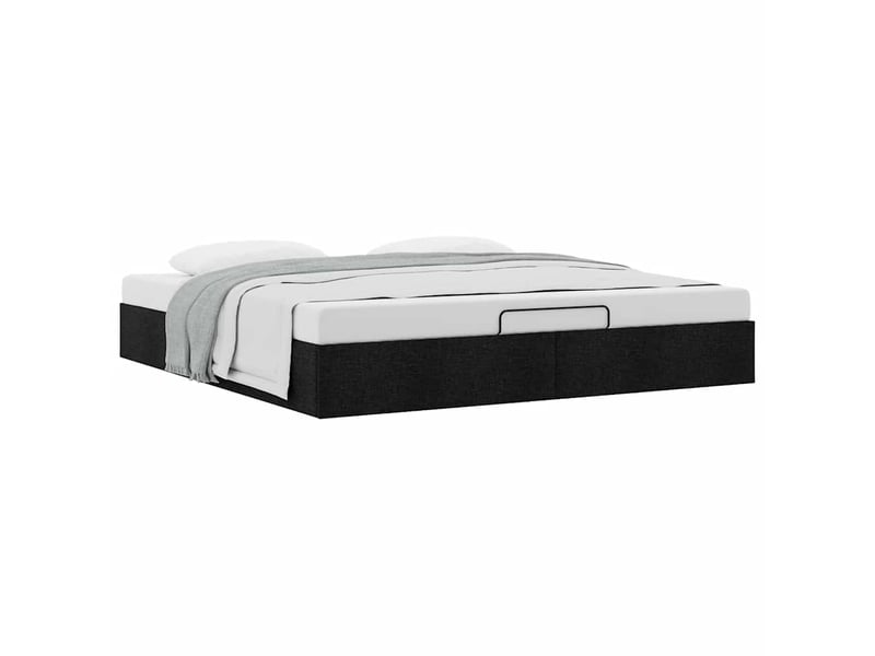  Lit double- lit adulte -  cadre de lit ottoman sans matelas noir 160x200 cm tissu  - Conforama D