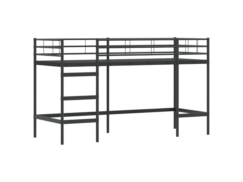  Lit mezzanine pour enfants - lit jeune noir 90 x 190 cm acier  - Conforama D