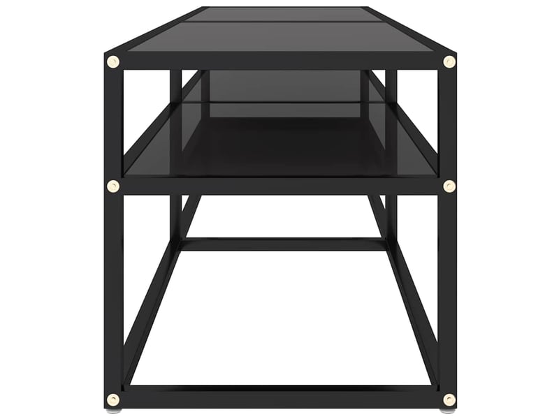  Meuble tv - banc tv - meuble de rangement noir 140x40x40,5 cm verre trempé  - Conforama D