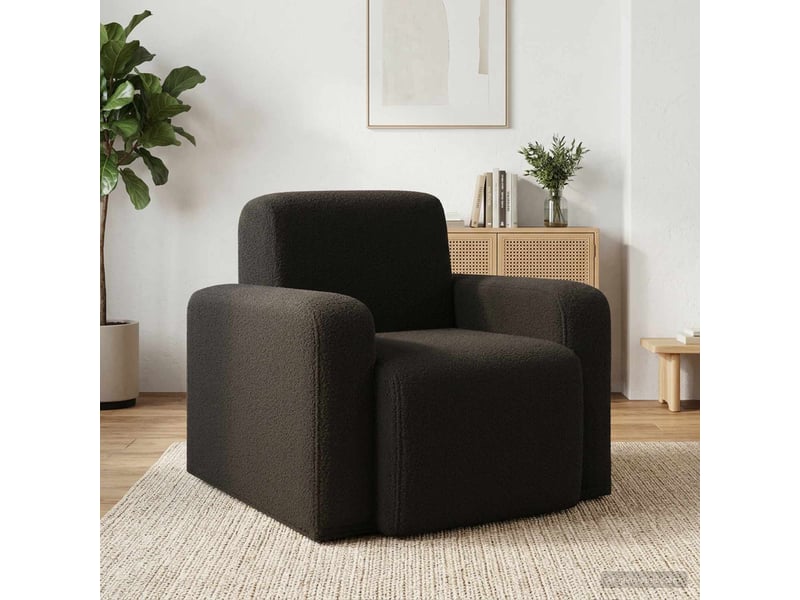  Vidaxl fauteuil noir bouclé  - Conforama B