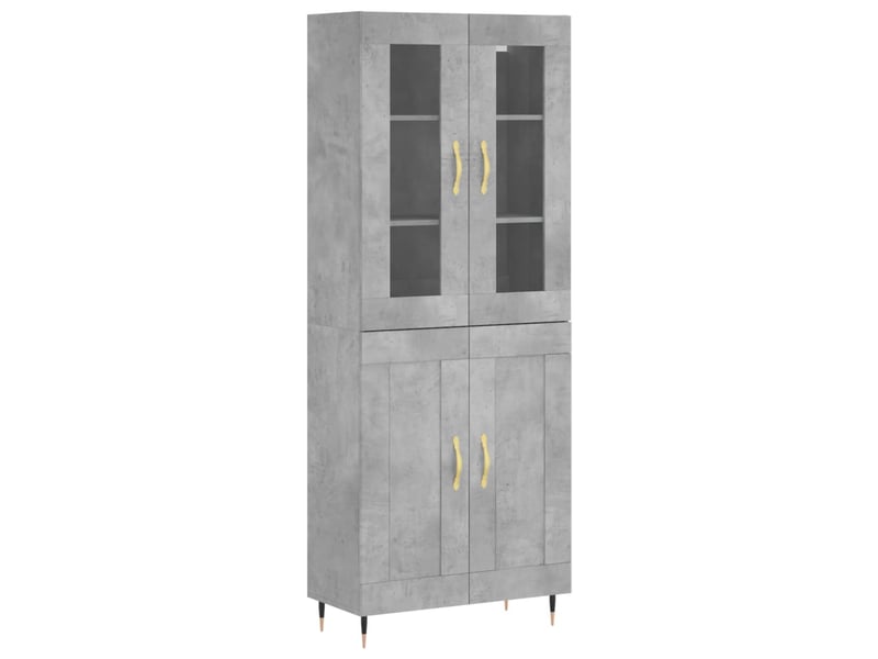  Buffet haut - bahut - meuble de rangement gris béton 69,5x34x180 cm bois d'ingénierie  - Conforama A