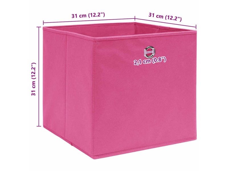  Boîtes de rangement 4 pcs rose 32x32x32 cm tissu  - Conforama E
