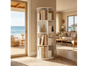 Bibliotheque coloris blanc 4 étagère(s) <strong>DESMIU</strong> <strong></strong> - 44 cm x 126 cm