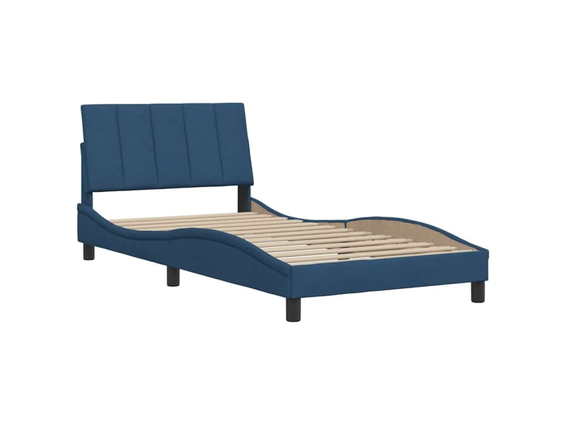  Lit simple- lit adulte -  cadre de lit sans matelas hanko bleu 100x200 cm tissu  - Conforama C