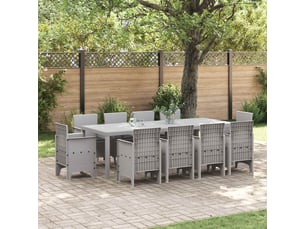 Vidaxl ensemble de salle à manger pour jardin 11 pcs gris clair