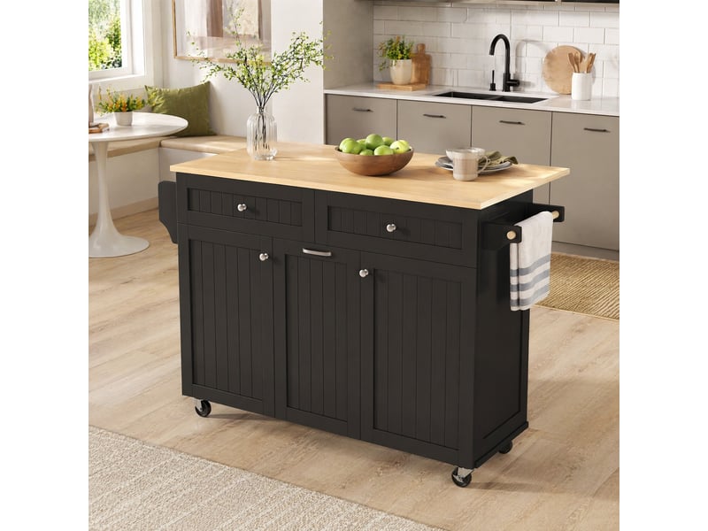  Îlot de cuisine mobile avec plateau extensible et rangement evryae  - Conforama C