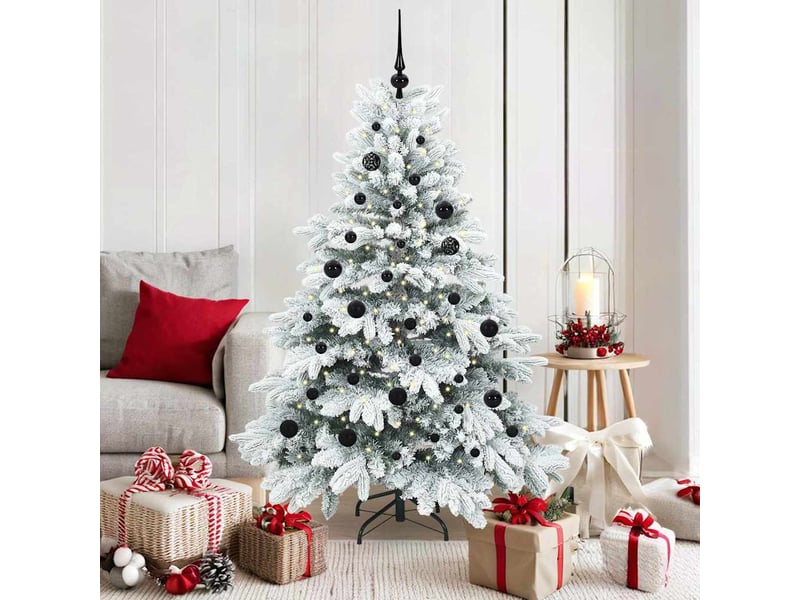 Sapin de noël - arbre de noël artificiel avec 150 led blanc 150 cm pe et pvc - Conforama B