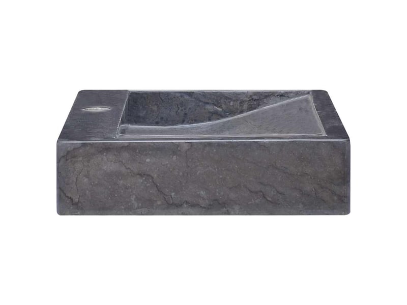  Lavabo de salle de bain, vasque à poser noir 58x39x10 cm marbre cf65676  - Conforama D