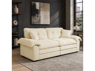 Canapé droit fixe MODENVIE 2 places Tissu beige