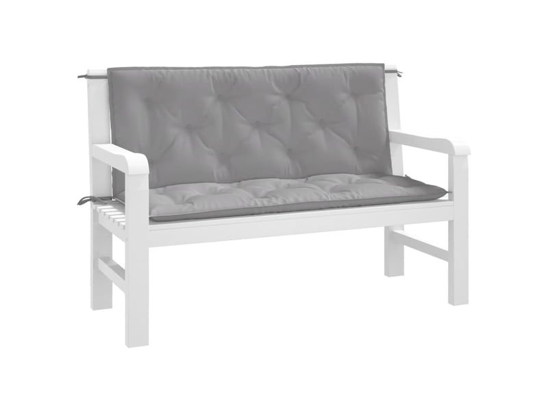  Lot de 2 coussins de banc jardin, coussins d'assise gris 120x50x7 cm tissu oxford cf58724  - Conforama C