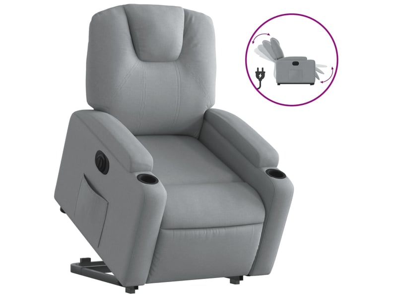 Fauteuil inclinable électrique, fauteuil relax salon gris clair tissu shl62121 - Conforama A