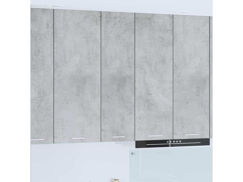  Meuble de rangement cuisine, armoire suspendue gris béton 30x31x100cm bois d'ingénierie  - Conforama B