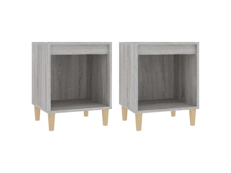  Lot de 2 tables de chevet - cabinet de chevet - table de nuit sonoma gris 40x35x50 cm  - Conforama A