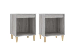 Lot de 2 tables de chevet - cabinet de chevet - table de nuit sonoma gris 40x35x50 cm