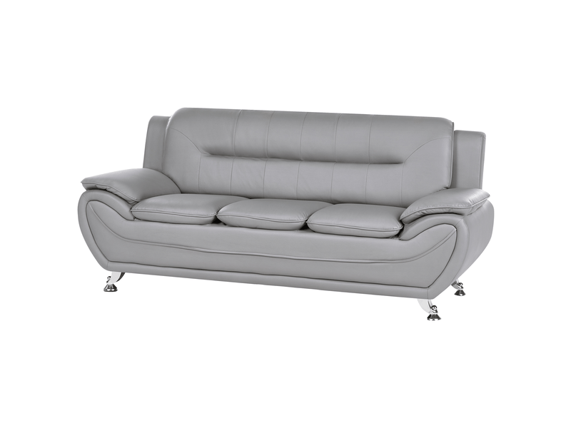 Canapé 3 places leira cuir pu gris  - Conforama D