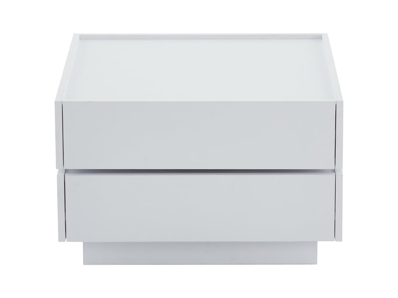  Table basse blanche pivotante 360° 60x60 cm, 2 étagères et rangements, design fonctionnel  - Conforama A