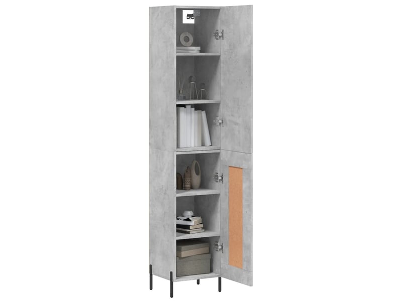  Buffet haut - bahut - meuble de rangement gris béton 34,5x34x180 cm bois d'ingénierie  - Conforama C