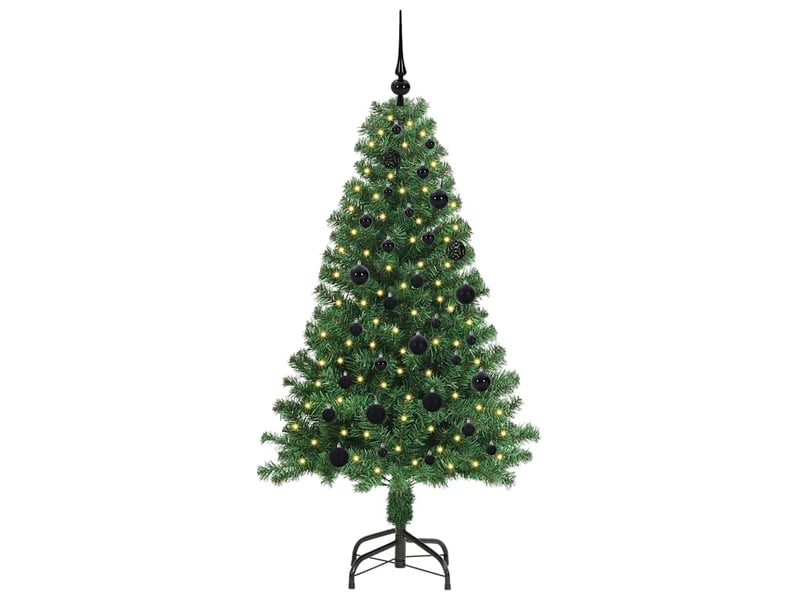  Sapin de noël artificiel, arbre de noël vert 150 cm pvc, acier et plastique shl3844  - Conforama C
