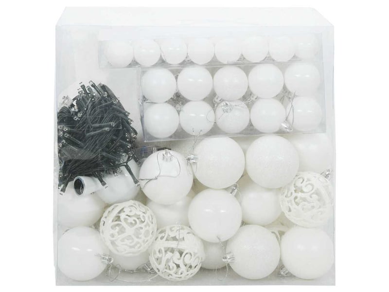  Ensemble de boules de noël 120 pcs 300 led blanc chaud ø 6 cm  - Conforama C
