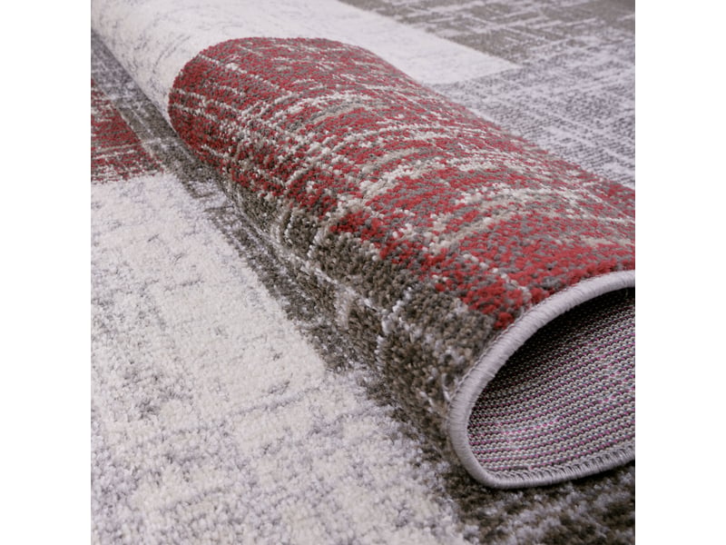 Milan - tapis d'inspiration minimal beige et rouge 080 x 150 cm Z-MILANO80150304RED - Conforama D