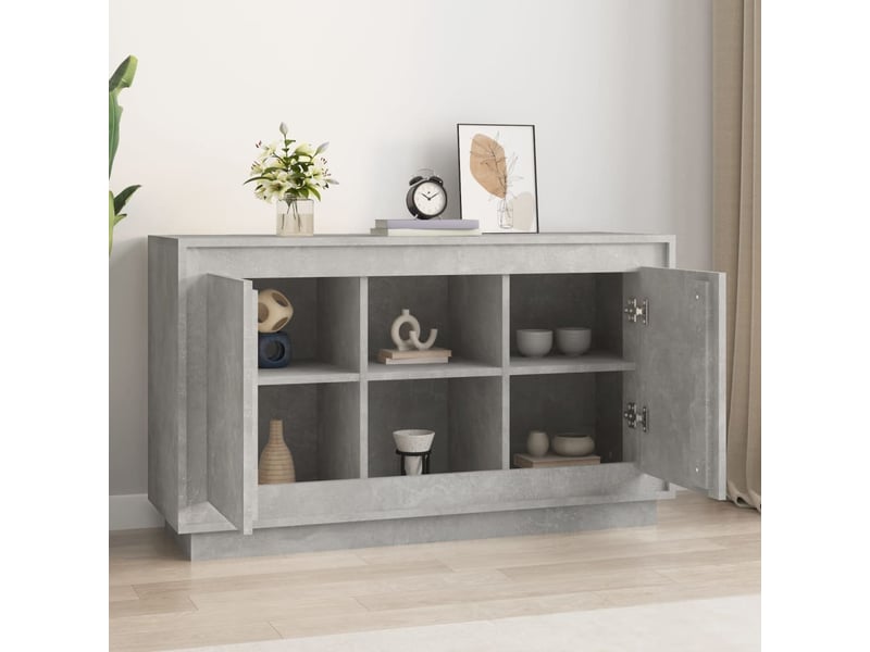  Buffet - bahut - meuble de rangement gris béton 102x35x60 cm bois d'ingénierie  - Conforama C