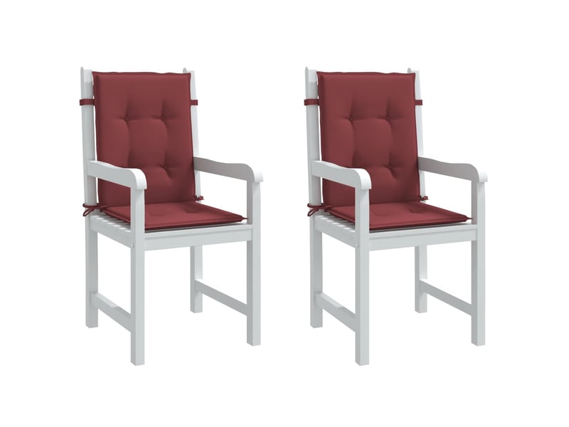  Lot de 2 coussins de chaise dossier bas rouge bordeaux mélangé cf59415  - Conforama B