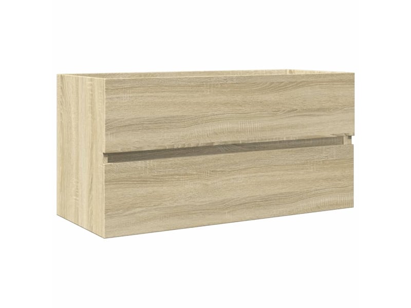 Ensemble de meubles de bain 2pcs céramique et bois d'ingénierie cf63559 - Conforama C