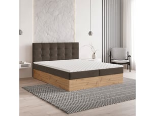 Lit avec rangement 180x200 cm <strong>MASSENO</strong> <strong></strong> coloris marron