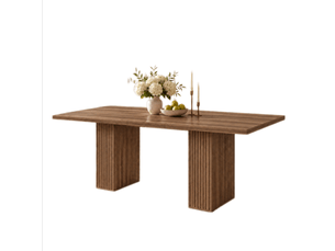 Table à manger extensible 150-190x90x75cm pour 6 à 8 personnes, avec rangement et plateau épais, style scandinave, noyer