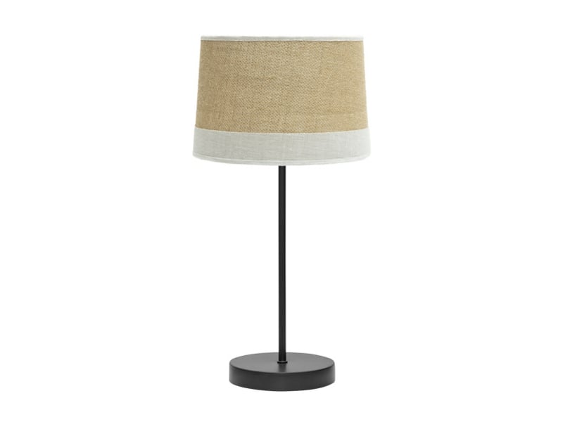  Fabrilamp tietar lampe à poser noire, écrue et blanche en toile de jute et lin, 1 x e14, 44 cm 186671001 - Conforama A