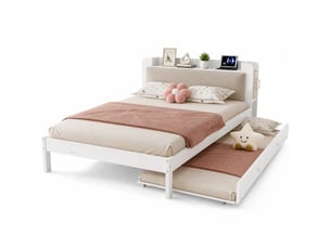 Lit gigogne 120x200cm coloris blanc