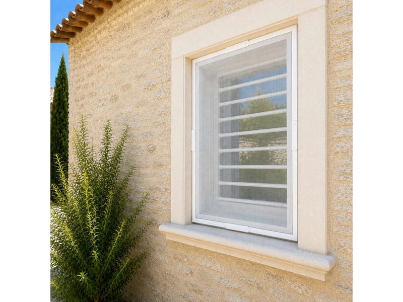  Moustiquaire découpable, ajustable pour porte ou fenêtre - 120 x 250 cm - blanc  - Conforama E