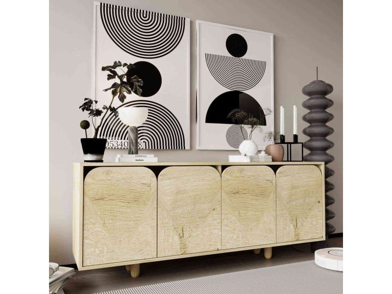  Buffet 4 portes en aggloméré lazio bohem chêne  - Conforama B