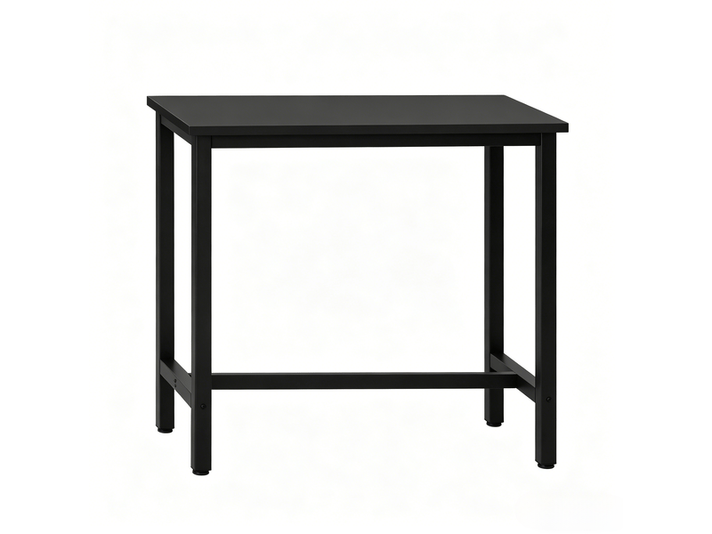 Table de salon muvano, table de bar bois et métal noir, console haute 100 x 40 x 100 cm - Conforama A