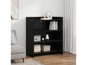 Buffet - bahut - meuble de rangement chêne noir 75 x 36 x 80 cm bois d'ingénierie