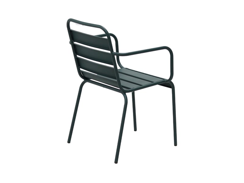 Lot de 2 chaises de jardin en métal vert sapin avec accoudoirs - baca - Conforama D