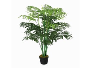 Palmier artificiel réaliste 125 cm avec 18 feuilles et pot, décoration pour salon et balcon