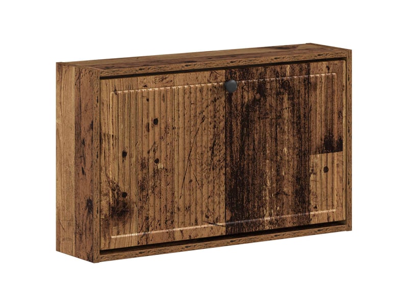  Meuble à chaussures mural, armoire à chaussures ede 71x17x43 cm bois ancien  - Conforama A