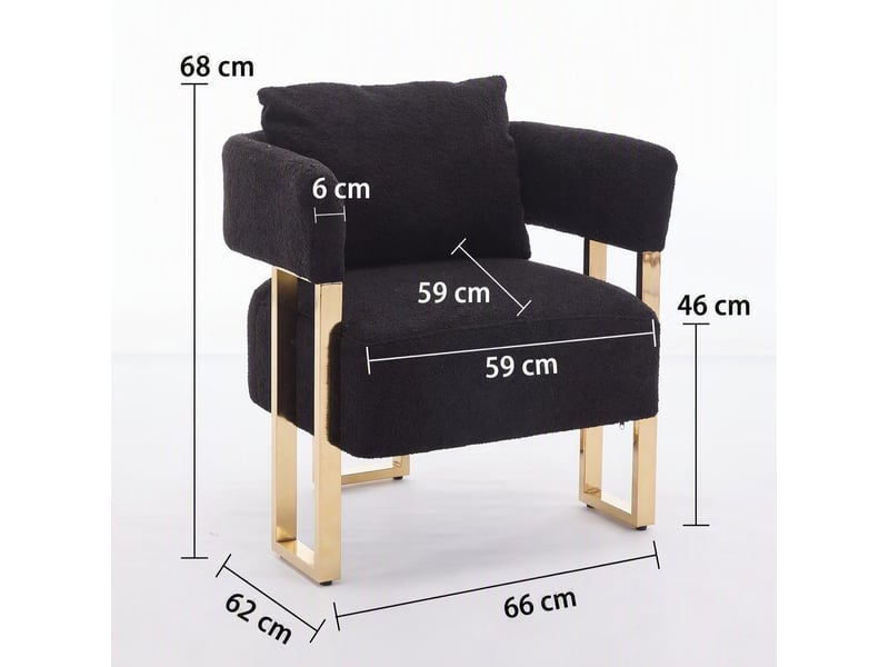  Fauteuil de détente modenvie une place noir 68 x 68 x 70 cm avec coussin de soutien  - Conforama C