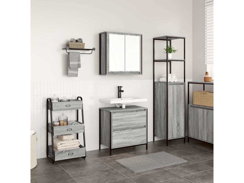  Ensemble de meubles de salle de bain 2 pcs gris sonoma cf63633  - Conforama B