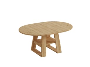 Table à manger extensible 150x110x75 cm avec rangement mdf chêne