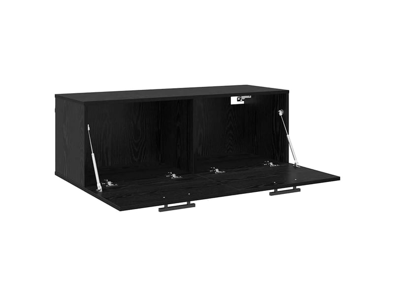  Meuble mural, rangement salon 100 x 36.5 x 35 cm bois d'ingénierie chêne noir shl4648  - Conforama E