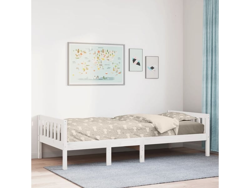  Lit pour enfants - lit jeune sans matelas blanc 80x200cm bois de pin massif  - Conforama B
