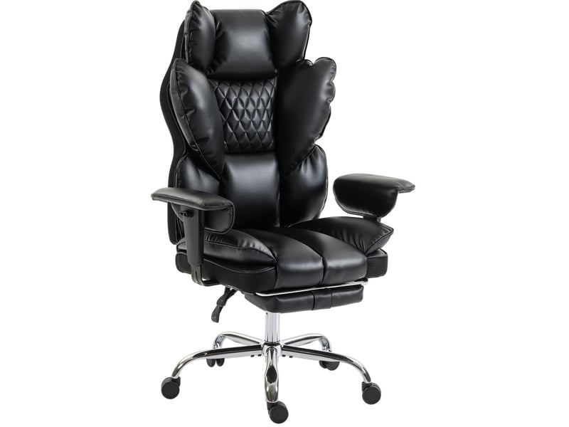  Fauteuil de bureau 80 x 67 x 130 cm – noir – dossier inclinable 135°, repose-pieds et accoudoirs réglables  - Conforama A