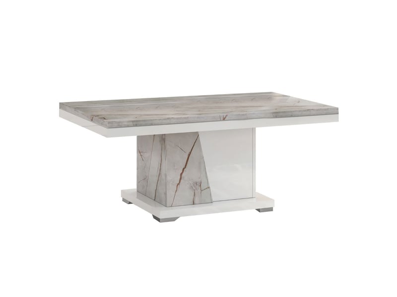  Table basse pied central blanche et aspect marbre gris-brun - nervy NERVY - Conforama A